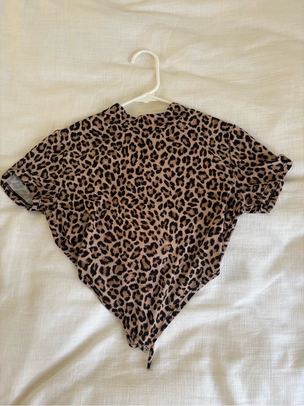 Forever 21 Leopard Print Crop Top - Tan and Black